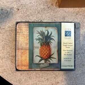Lady Clare - Hand Crafted --Pineapple Picture - Coasters.